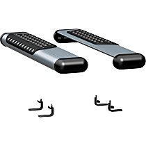 583036-570741 Running Boards, Powdercoated Silver, Aluminum, 36 in. Length, For Cab Only, O-Mega II 6 in. Series