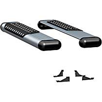 583036-571720 O-Mega II 6 in. Series Running Boards, Powdercoated Silver Non-Powered Aluminum Set of 2
