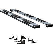 583114-571346 Running Boards, Powdercoated Silver, Aluminum, 114 in. Length, 155.0 in. Wheelbase, For Long Models, O-Mega II 6 in. Series