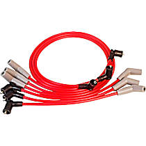 Custom Spark Plug Wire Set, Red Super Conductor 8.5mm, 8.5mm, Custom Fit To OEM Specifications, Multi-Angled Boots, Set of 6, 8.5mm Super Conductor Series - 
