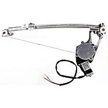 Rear, Driver Side Window Regulator, Power, With Motor
