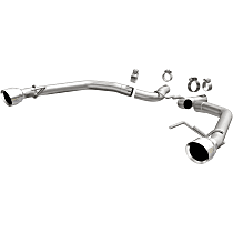 19345 Race Exhaust System, Stainless Steel, 2.5 in. Axle-Back, Split Rear, 4.5 in. Polished Tips