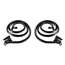 LM 21-J Weatherstrip Seal - Front, Black, Door Seal, Direct Fit, Set of 2