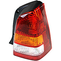 Passenger Side Tail Light, without Bulb, Halogen, Amber, Clear and Red Lens