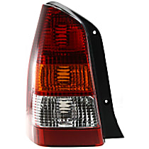 Driver Side Tail Light, without Bulb, Halogen, Amber, Clear and Red Lens