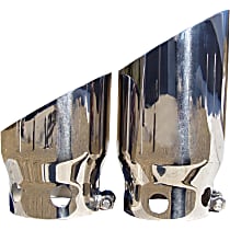 T5111 Pro Series Exhaust Tip - Polished, Stainless Steel, Dual, Direct Fit, Set of 2