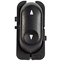 Front or Rear, Passenger Side Window Switch, Single, Black