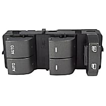 Front, Driver Side Window Switch, Double, Alloy Metallic, Black, Motorcraft OE Replacement
