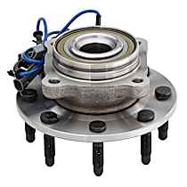 Front, Driver or Passenger Side Wheel Hub, 8 Lugs, With Bearing, Problem Solver Series