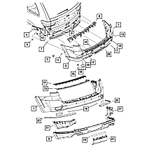 1VQ66TZZAA Sport Utility Rear, Upper Bumper