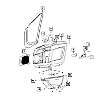 1ZA37JXWAA Direct Fit Interior Door Handle Bezel, Sold Individually