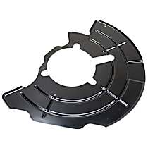 Front, Driver Side Brake Dust Shields, Black, Steel