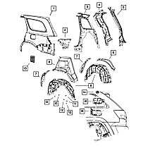 68024545AC Direct Fit Fender Patch Panel, Sold Individually