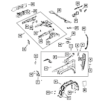 68290425AA Direct Fit Fender Rail Reinforcement, Sold Individually