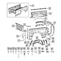 68312654AB Truck Bed Cargo Divider Side Rail Slide - Direct Fit, Sold individually