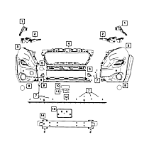 68531874AA Direct Fit Bumper Rail Reinforcement, Sold Individually