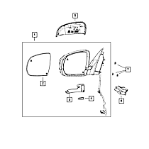 Driver Side Mirror, Eng. VIN: X, 4-Door, Sport Utility, 106.3 in. Wheelbase