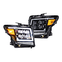 LF476 Driver and Passenger Side LED Headlight, With bulb(s), Clear Lens, Black Interior, XB LED Series