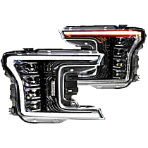 LF501.2-ASM Driver and Passenger Side Halogen/LED Headlight, Without bulb(s), Clear Lens, XB LED Series