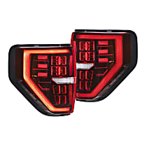 LF721 Driver and Passenger Side LED Tail Light, With bulb(s), Red Lens, XB LED Series