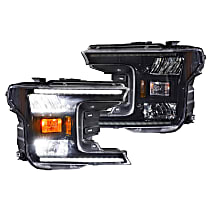 LF955 Driver and Passenger Side LED Headlight, With bulb(s), Clear Lens, Black Interior, XB Hybrid-R LED Series