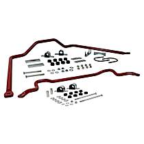REV013.0010 Front and Rear Sway Bar Kit, Steel, 33 mm Front/26 mm Rear, Non-adjustable, Powdercoated red