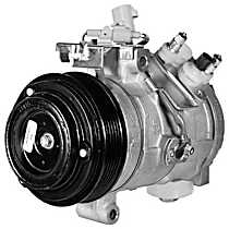 A/C Compressor, With Auxiliary A/C, With Clutch, 6-Groove Pulley, 8 Cyl 4.7L - 