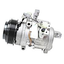 A/C Compressor, Without Rear A/C, With Clutch, 6-Groove Pulley, 8 Cyl 4.7L - 
