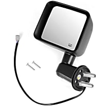 11002.25 Driver Side Mirror, Manual Folding, Heated, Black, Without Auto-Dimming, Without Blind Spot Feature, Without Signal Light, Without Memory