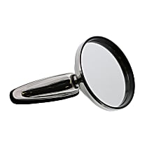 901-731-111-01 Driver or Passenger Side Mirror, Non-Heated, Non-Folding, Chrome, No Signal Light, No Puddle Light, No Blind Spot Feature
