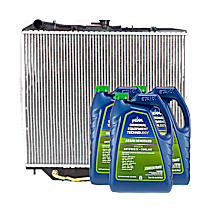 4-Piece Kit Radiator, 3.2L/3.5L Engines, Aluminum Core, Plastic Tank