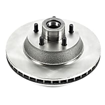 AR8103 Front, Driver or Passenger Side Brake Disc, Plain Surface, Vented, 5 Lugs Autospecialty By Powerstop