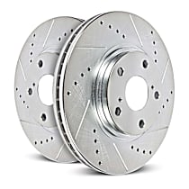 AR8200XPR Front Brake Disc, Cross-drilled and Slotted, Vented, 5 Lugs 281.94 mm Evolution Drilled & Slotted Series