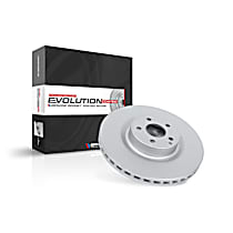 Front, Driver or Passenger Side Brake Disc, Plain Surface, Vented, 5 Lugs, Evolution Geomet Coated High Carbon