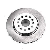 Rear, Driver or Passenger Side Brake Disc, Plain Surface, Vented, 6 Lugs, Autospecialty By Powerstop