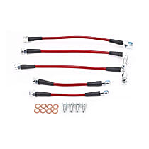BH00041 Front and Rear Stainless-Steel Brake Hose Line Kit, With Traction Control