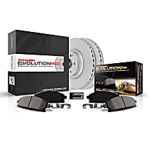 CRK7757 Rear Brake Disc and Pad Kit, Plain Surface 5 Lugs 12.59 in. Carbon Fiber Ceramic Z23 Evolution Sport Geomet Coated