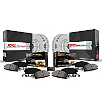 CRK799 Front and Rear Genuine Geomet Coated Rotor and Low-Dust Ceramic Brake Pad Kit
