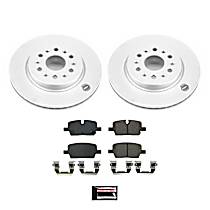 Rear Brake Disc and Pad Kit, Plain Surface 6 Lugs 315 mm Ceramic Z17 Evolution Geomet Coated