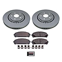 Front Brake Disc and Pad Kit, Plain Surface, 5 Lugs, 327.9 mm, Ceramic, Z17 Evolution Geomet Coated