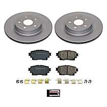Rear Brake Disc and Pad Kit, Plain Surface, 5 Lugs, 317 mm, Ceramic, Z17 Evolution Geomet Coated