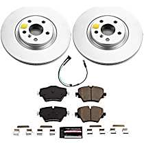 Front Brake Disc and Pad Kit, Plain Surface, 5 Lugs, 330 mm, Carbon Fiber Ceramic, S, Z23 Evolution Sport Geomet Coated