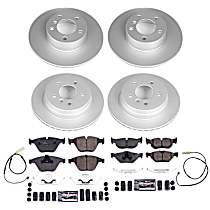 Front and Rear Brake Disc and Pad Kit, Plain Surface, 5 Lugs, 299.8 mm, Carbon Fiber Ceramic, Convertible, mfrbodycodename : E93, Z23 Evolution Sport Geomet Coated