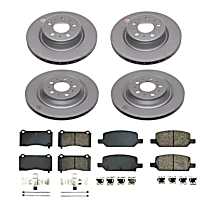 CRK8904 Front and Rear Brake Disc and Pad Kit, Plain Surface 5 Lugs 320.3 mm Ceramic Z17 Evolution Geomet Coated
