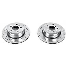 Rear Brake Disc, Cross-drilled and Slotted, Vented, 5 Lugs, 319.79 mm, 3.0L 6Cyl, Evolution Drilled & Slotted Series