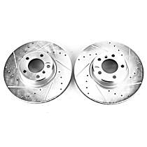 EBR1402XPR Front Brake Disc, Cross-drilled and Slotted, Vented, 5 Lugs,, Evolution Drilled & Slotted Series