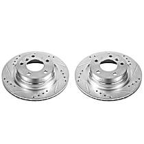 EBR1403XPR Rear Brake Disc, Cross-drilled and Slotted, Vented, 5 Lugs,, Evolution Drilled & Slotted Series