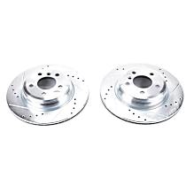 EBR1414XPR Rear Brake Disc, Cross-drilled and Slotted, Vented, 5 Lugs,, Evolution Drilled & Slotted Series