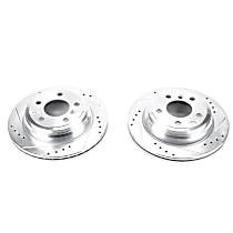 EBR1442XPR Rear Brake Disc, Cross-drilled and Slotted, Vented, 5 Lugs,, Evolution Drilled & Slotted Series