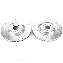 EBR1461XPR Front Brake Disc, Cross-drilled and Slotted, Vented, 5 Lugs,, Evolution Drilled & Slotted Series